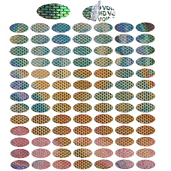 Серебро 500шт. самоклеящиеся этикетки для лазерной печати, защитная этикетка, лазерная голографическая 3d этикетка для защиты от подделок, овальные, серебряные, 19x10x0.1 мм