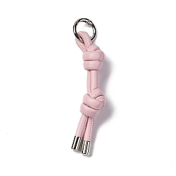 Розовый Брелок из искусственной кожи, с находкой из платинового сплава, украшение подвески для сумки в машину, туманная роза, 12 см