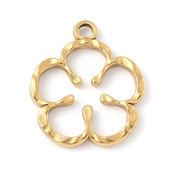 Цветок 304 подвески из нержавеющей стали, золотые, цветок, 25x22x3 мм, отверстие : 2.8 мм