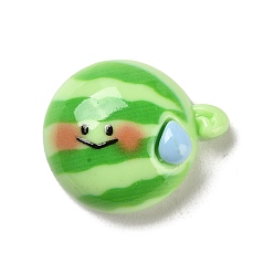 Арбуз Непрозрачные кабошоны из смолы, Мультяшный фруктовый персонаж, арбуз, 23x19x9 мм