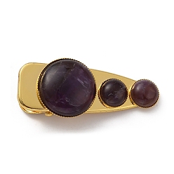 Аметист Заколки из кожи аллигатора из натурального аметиста, с железом найти, без кадмия и без свинца, 26~27x59~61x14~16 мм