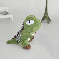 Средний Морско-зеленый Милый брелок с подвеской в виде куклы динозавра из плюшевой ткани, с металлическими застежками, Подарочный брелок для ключей от машины, средний морской зеленый, 10 см