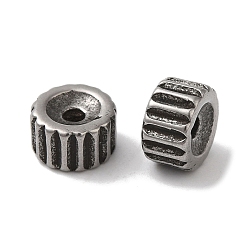 Античное Серебро 304 из нержавеющей стали бусы, колонка, античное серебро, 8x5 мм, отверстие : 2 мм