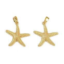 Настоящее золото 18K Латунные подвески, без кадмия и без свинца, морская звезда, реальный 18 k позолоченный, 21.5x20.5x3 мм, отверстие : 4.5x2.5 мм