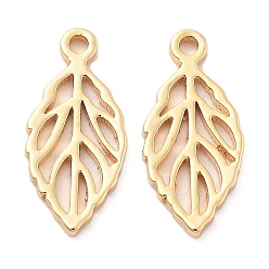 Настоящее золото 18K Латунь прелести, полый, лист, реальный 18 k позолоченный, 12x5.5x1 мм, отверстие : 0.9 мм