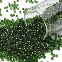 (742) Copper Lined Peridot TOHO Round Seed Beads, Japanese Seed Beads, (742) Copper Lined Peridot, 11/0, 2.2mm, Hole: 0.8mm, about 50000pcs/pound