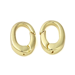 Golden Brass Spring Gate Rings, Cadmium Free & Nickel Free & Lead Free, Oval, Golden, 12x8.5x3mm