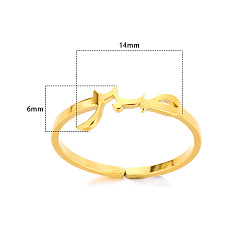 Musical Note Латунь манжеты кольца, золотые, музыкальная нота, внутренний диаметр: регулируемый