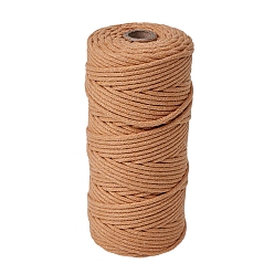 Сэнди Коричневый Хлопковый шнур макраме, круглая веревка макраме для настенных вешалок, украшения в стиле бохо, макраме своими руками, песчаный коричневый, 3 мм, около 54.68 ярдов (50 м) / рулон