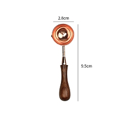 Розовое Золото Ложка для плавления штампа сургучного уплотнения из нержавеющей стали, с деревянной ручкой, для изготовления восковой печати тающая ложка изготовление свадебных приглашений, розовое золото , 95x28 мм