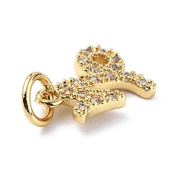 Capricorn Brass Micro Pave Cubic Zirconia Charms, Constellation Charm, with Jump Rings, Real 18K Gold Plated, Capricorn, 11.5x8.5x1.5mm, Hole: 3.4mm