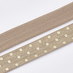 Pérou Cordon élastique plat, motif de points de polka, Pérou, 15~16x1mm, environ 3.28 yards (3m)/rouleau