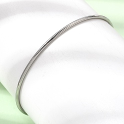 Stainless Steel Color 2MM 304 Stainless Steel Bangles for Women, Tarnish Free, Stainless Steel Color, Inner Diameter: 2.56 inch(6.5cm)