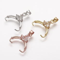 (52) Непрозрачная лаванда Стойка для латуни, долговечный, со стразами, разноцветные, 17~18x12~13x5 мм, отверстие : 4x4.5 мм, штифты : 1 мм