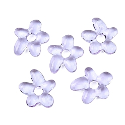 Лиловый Бусины лэмпворк , цветок, сирень, 18x17x4 мм, отверстие : 3.7 мм