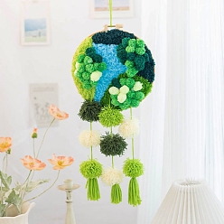 Зеленый Набор для вязания крючком настенного украшения из мха своими руками, включить инструкции, крючок для вязания, пяльцы, иголка и нитка, зелёные, 56 см