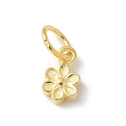 Золотой S925 кулон из стерлингового серебра, цветок, золотые, 8.5x5.5x3 мм