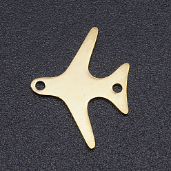 Golden 201 Stainless Steel Links connectors, Laser Cut, Plane, Golden, 18x14x1mm, Hole: 1.5mm
