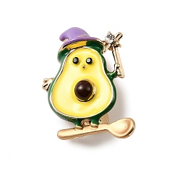 Avocado Брошь с эмалью из золотого сплава, изысканная булавка на лацкан для женщин и мужчин, фрукты, авокадо, 28x23 мм