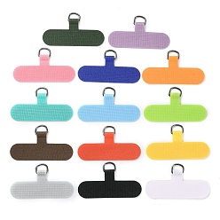 (52) Непрозрачная лаванда Прокладка для крепления ремешка для мобильного телефона из ткани, с железными кольцами, прямоугольные, разноцветные, 3.45x6x0.05 см