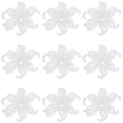 (404) Непрозрачное AB Кислое яблоко 50шт. пластиковые колпачки для бусин, цветок, цветочный белый, 41x42.5x11 мм, отверстие : 3 мм