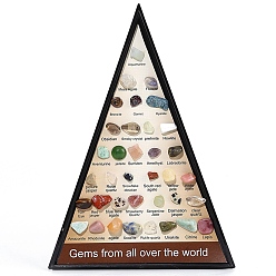 Смешанные камни Коллекции самородков натуральных драгоценных камней, для преподавания наук о Земле, треугольная коробка: 110x155x15мм, Камень: 8~14x5~8 мм, 36 шт / коробка