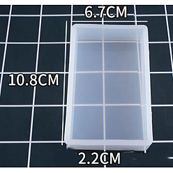Rectangle Силиконовые формы, формы для литья смолы, для уф-смолы, изготовление подвесок из эпоксидной смолы, прямоугольные, 108x67x22 мм