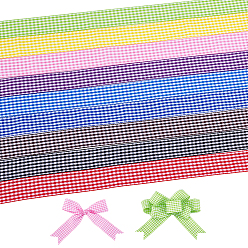 (52) Непрозрачная лаванда 45ярды 9цвета полиэфирной ленты, шотландка ленты, для упаковки подарков, цветочные банты поделки украшения, разноцветные, 1 дюйм (25 мм), 5 ярдов / цвет