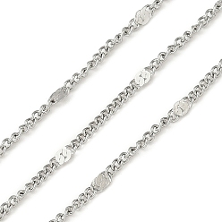 Нержавеющая Сталь Цвет 304 из нержавеющей стали Figaro цепи, пайки, с катушкой, цвет нержавеющей стали, 4.5x2x0.8 мм и 1.8x1.5x0.8 мм