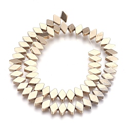 (252) Цвет внутри: морской / фиолетовый на подкладке Гальванизировать немагнитных синтетический гематит нитей бисера, полированный, ромб, античная бронза покрытие, 6x10x3 мм, отверстие : 1 мм, около 65~66 шт / нитка, 15.3 дюйм ~ 15.7 дюйм (39~40 см)