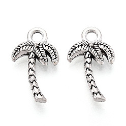 Античное Серебро Сплавочные подвески тибетского стиля, очарование кокосового дерева, античное серебро, 17.5x10.5x2.8 мм, отверстие : 2 мм, Около 1428 шт / 1000 г