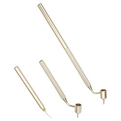 Light Gold 2шт алюминиевый наклонный тонкий маркер для рисования, художники студент эскиз инструменты рисования, принадлежности для рисования, золотой свет, 20.3x2.3x0.8 см, отверстие : 9 мм