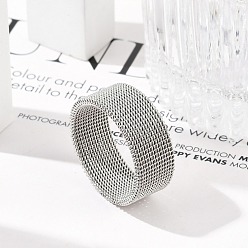 Нержавеющая Сталь Цвет 201 палец кольца из нержавеющей стали, широкое кольцо для унисекс, цвет нержавеющей стали, 10 мм, внутренний диаметр: 23 мм