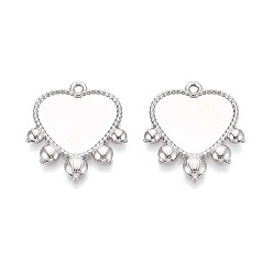 Нержавеющая Сталь Цвет 304 Настройки кабошон из нержавеющей стали кулон, сердце, цвет нержавеющей стали, лоток : 14.5x18 мм, 25.5x23x2 мм, отверстие : 1.8 мм