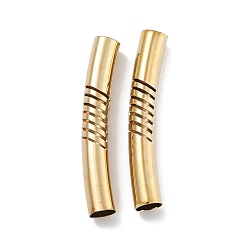 Золотой Латунные трубки изогнутой бисера, без кадмия и без свинца, золотые, 32x5 мм, отверстие : 4.2 мм