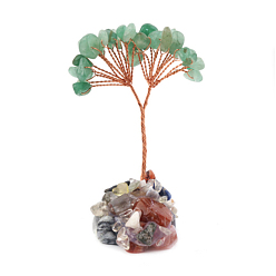 Зеленый Авантюрин Натуральные зеленые чипсы из авантюрина, елочные украшения, Медная проволока, энергетический камень по фен-шуй, подарок для украшения домашнего рабочего стола, 70 мм