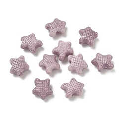 Thistle Vintage Handmade Porcelain Beads, Fancy Antique Glazed Porcelain, Textured Starfish, Thistle, 10x11.5x6mm, Hole: 1.8mm