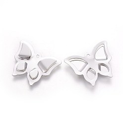 Платина Стойки обшивки латунные подвески, бабочка, платина, 16.4x20.2x1.5 мм, отверстие : 1 мм