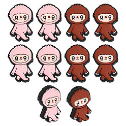 (52) Непрозрачная лаванда 10 шт. 2 цветные экологически чистые силиконовые шарики пищевого качества, девушка, разноцветные, 30x19.5x9 мм, отверстие : 2 мм, 5 шт / цвет