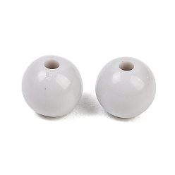 Серый Непрозрачные акриловые бусины, круглые, серые, 8 мм