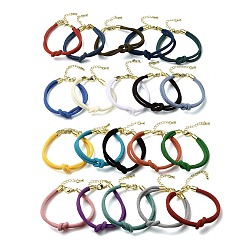 Mixed Color 3MM Round Nylon Braided Cord Bracelet Making, Knot, with Golden 202 Stainless Steel Lobster Clasp & Brass Finding, Mixed Color, 6.69x0.39 inch(17x1cm)