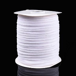 Белый Бархатная лента, одна сторона, для подарочной упаковки, оформление партии, белые, 3~4 мм, около 50.00 ярдов (45.72 м) / рулон