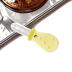 Желтый Симпатичная заколка для волос из акрила со стразами, желтые, 55x20 мм