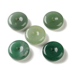 Зеленый Авантюрин Подвески с китайской предохранительной пряжкой из натурального зеленого авантюрина, подвески в виде пончиков/пи-дисков, 25x7.5~8.5 мм, отверстие : 3~3.5 мм