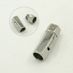 Stainless Steel Color Tarnish Resistant Smooth 304 Stainless Steel Magnetic Clasps, Bayonet Clasps, Column, Stainless Steel Color, 30x10mm