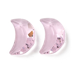 Pink Стеклянные подвески, лунное очарование, граненые, розовые, 30x20x11 мм, отверстие : 1.6 мм