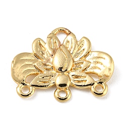 Цветок Латунные люстры ссылки компонент, золотой свет, соединитель, цветок, 10.5x13x2 мм, Отверстие : 0.8 мм & 1.2 мм