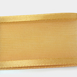 Dark Goldenrod 100 Yards Polyester Organza Ribbon with Satin Edge, Dark Goldenrod, 3/8 inch(9mm)
