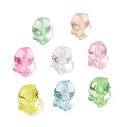 Dinosaur Прозрачные акриловые бусины, разноцветные, граненые, динозавр, 15x11x13 мм, отверстие : 2.2 мм, Около 406 шт / 500 г