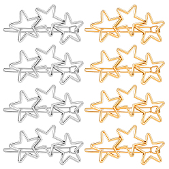 (52) Непрозрачная лаванда 8 шт. 2 цветные заколки для волос в форме звезды из сплава железа и цинка, разноцветные, 34x69x6 мм, 4 шт / цвет